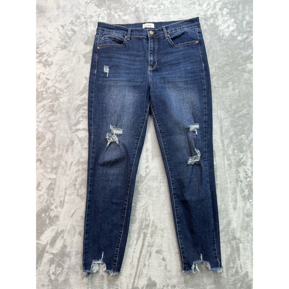 Nicole Miller Denim - Nicole Miller Womens 10 Blue Jean Soho Ankle High Rise Skinny Stretch Whiskered
